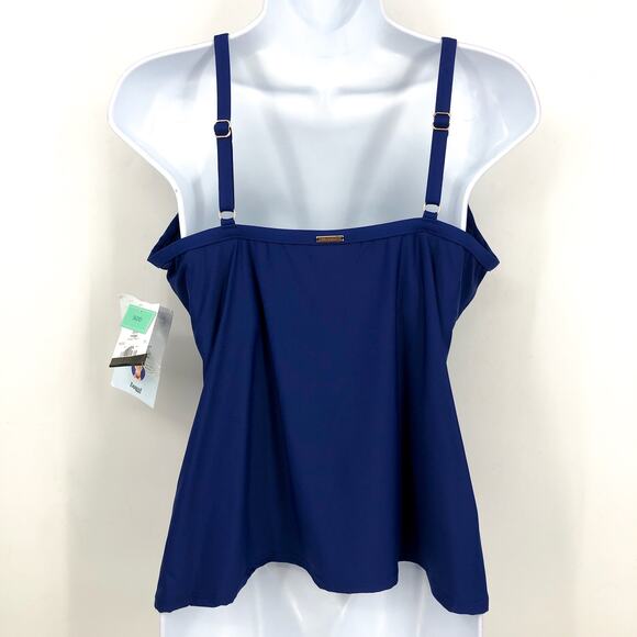 SUNSETS Women's Forever Tankini Top XXL 36DD Indigo Blue Adjustable Strap NWT - Picture 7 of 11